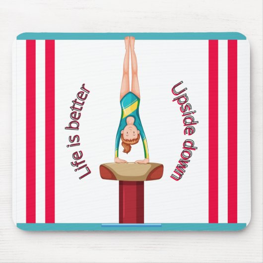 体操ボールトライフが逆さまに向上 マウスパッド (正面)