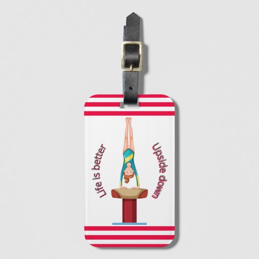 体操ボールトライフが逆さまに向上 ラゲッジタグ (正面縦)