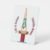 体操ボールトライフが逆さまに向上 台座サイン (正面)