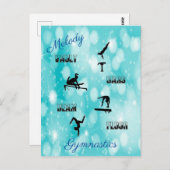 体操ボールト、バー、梁、床カスタム ポストカード (正面/裏面)