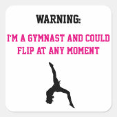 体操マゼンタ体操おもしろい引用文のフリップ スクエアシール (正面)