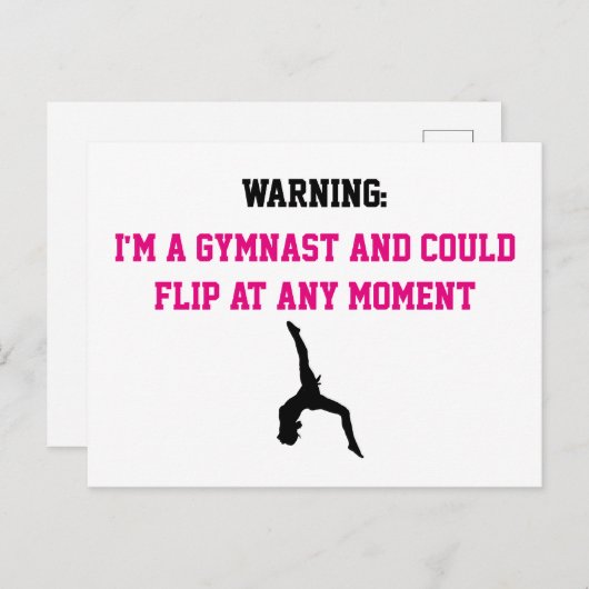 体操マゼンタ体操おもしろい引用文のフリップ ポストカード (正面/裏面)