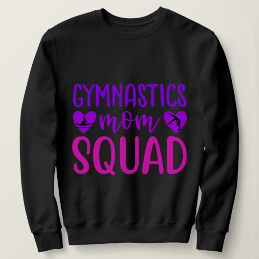 体操ママ分隊引用文付/ピンクと紫の文字 スウェットシャツ (デザイン正面)