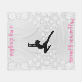 体操ママ – お気に入りの体操選手は娘 フリースブランケット (正面(横))