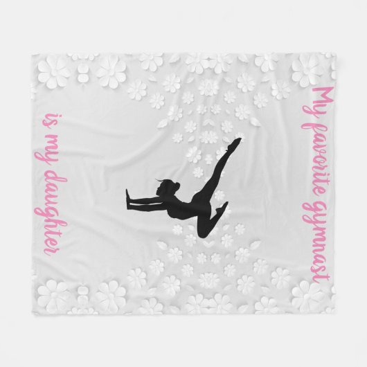 体操ママ – お気に入りの体操選手は娘 フリースブランケット (正面(横))