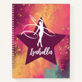 体操モノグラム名金ゴールドグリッター ノートブック (正面)