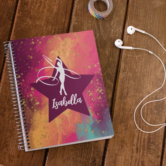 体操モノグラム名金ゴールドグリッター ノートブック