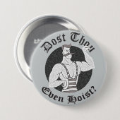 体操ユーモア – ホイストでもするのか?サーカスの強い男 缶バッジ (正面&裏面)