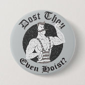 体操ユーモア – ホイストでもするのか?サーカスの強い男 缶バッジ (正面)