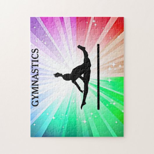 体操ライトパズルと体操選手。 ジグソーパズル (縦)