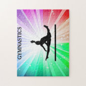 体操ライトパズルと体操選手。 ジグソーパズル (縦)