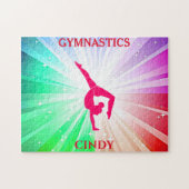 体操ライトパズルと体操選手。名前をカスタムする。 ジグソーパズル (横)