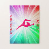 体操ライトパズルと体操選手。名前をカスタムする。 ジグソーパズル (縦)