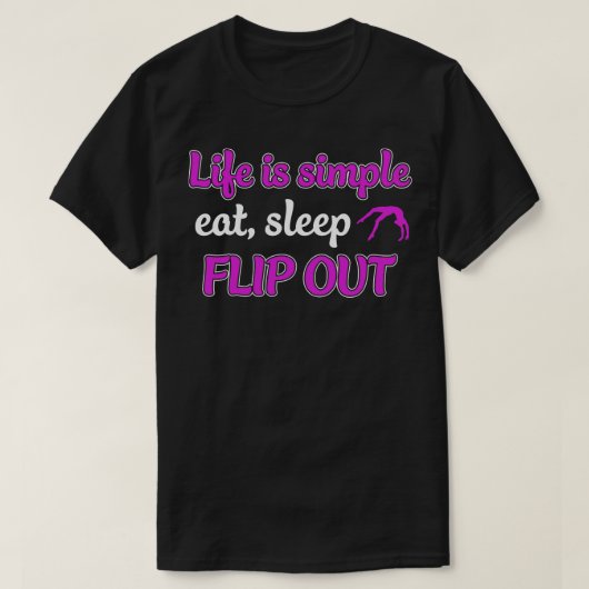 体操ライフシンプルは食べSleep Flip Tシャツ (デザイン正面)