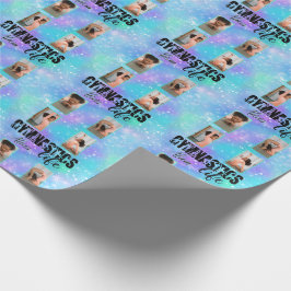 体操ライフパーソナライズされたパステル名&4写真 ラッピングペーパー