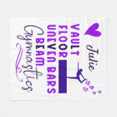 体操ラブヴォールト床の不均一なバービーム フリースブランケット (正面(横))