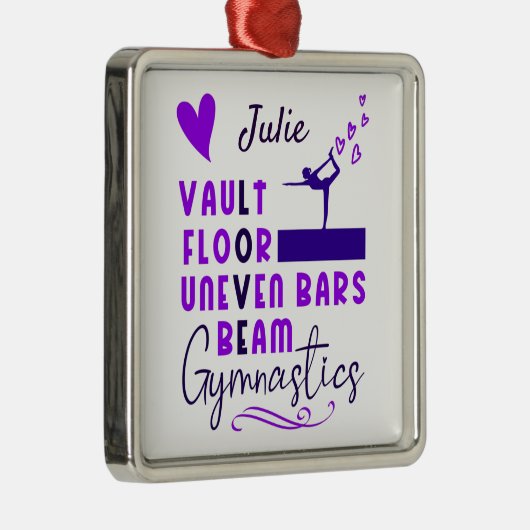 体操ラブヴォールト床の不均一なバービーム メタルオーナメント (右)