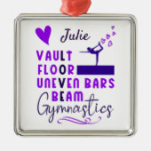 体操ラブヴォールト床の不均一なバービーム メタルオーナメント (正面)