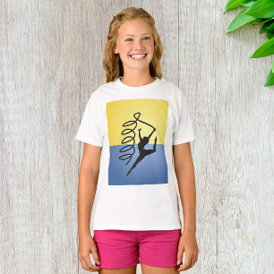 体操リボンルーチン女の子Tシャツ Tシャツ