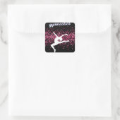 体操リープピンクグリッター スクエアシール (バッグ)