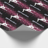 体操リープピンクグリッター ラッピングペーパー (角)