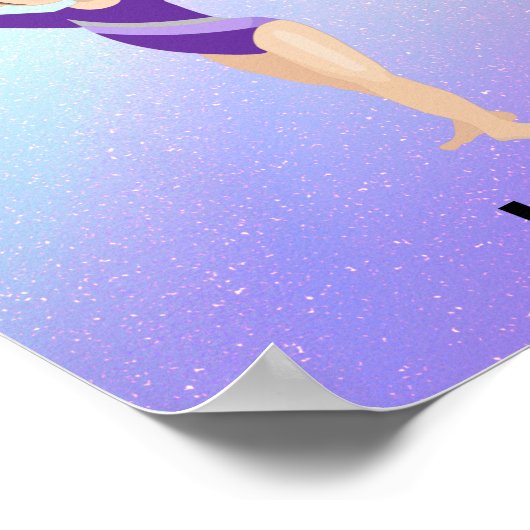 体操レインボーガールパーソナライズされた ポスター (角)