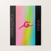 体操レインボーパズルパーソナライズされたの名前。 ジグソーパズル (縦)