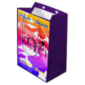 体操レインボー迷彩柄体操選手抱き枕 ミディアムペーパーバッグ (裏面アングル)