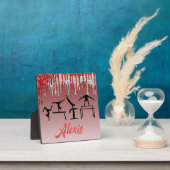 体操レッドとシルバーのグリッタードリップグラデーション フォトプラーク (インサイチュ)