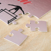 体操レッド&シルバーグリッタードリップカスタム写真 ジグソーパズル (側面)