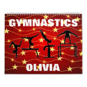 体操レッド/金ゴールド星予定表 カレンダー (カバー)