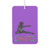 体操ワードアートピンク&パープルエアーフレッシュナー カーエアーフレッシュナー (正面)