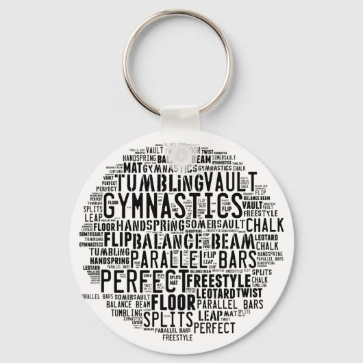 体操ワードクラウドタンブル キーホルダー (正面)