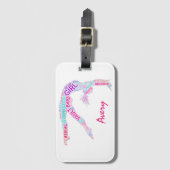 体操ワードクラウド（名前あり） ラゲッジタグ (正面縦)