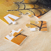 体操不気味スパイダーウェブハロウィーン ジグソーパズル (側面)