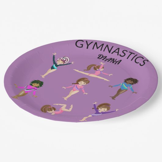 体操体操パーソナライズされた紙プレート ペーパープレート (アングル)