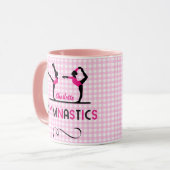 体操体操姿カワイトピンクパーソナライズされた マグカップ (正面左)
