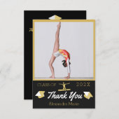 体操卒モダン業写真卒業クラス サンキューカード (正面/裏面)