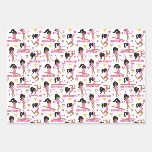 体操多文化パーソナライズされた ラッピングペーパーシート (正面3)