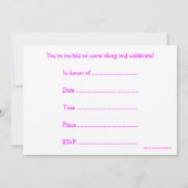 体操女の子を持つ誕生日のパーティの招待状 招待状 (裏面)