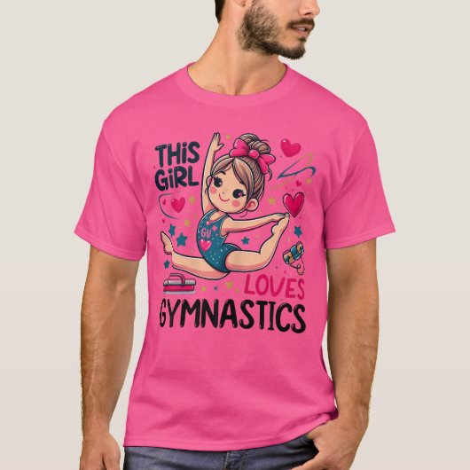 体操好き女子 ギャル 体操スポーツ愛好家 Tシャツ (正面)