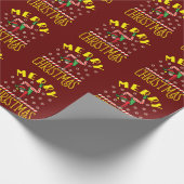 体操小妖精や小人オンビーム体操クリスマス ラッピングペーパー (角)