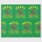 体操小妖精や小人オンビーム体操クリスマス ラッピングペーパー (フラット)