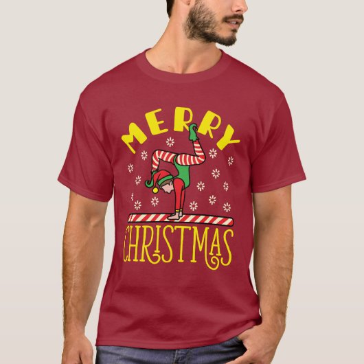 体操小妖精や小人オンビーム体操クリスマス Tシャツ (正面)