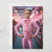 体操少女の誕生日パーティー写真 招待状 (裏面)