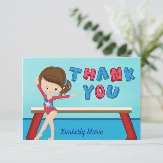 体操少女 かわいい体操選手 オーダーメイド感謝カード サンキューカード (スタンド正面)