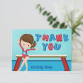 体操少女 かわいい体操選手 オーダーメイド サンクスカード サンキューカード (スタンド正面)