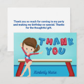 体操少女 かわいい体操選手 オーダーメイド サンクスカード サンキューカード (正面/裏面)