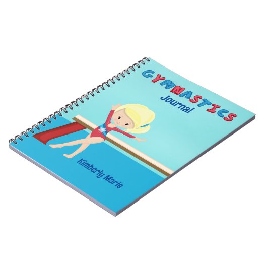 体操少女 かわいい オーダーメイド ブロンド 体操選手 ノートブック (左側)