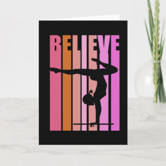 体操少女 体操 ピンクの逆立ち カード